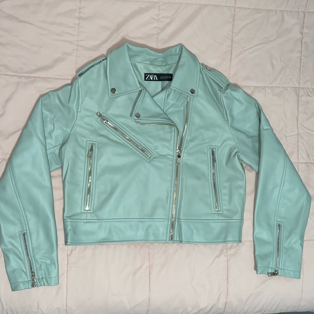 Mint Leather Jacket